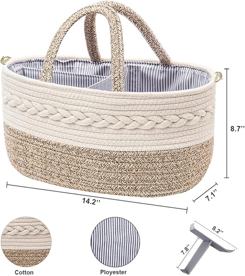 YeaYee Baby Diaper Caddy with 4 Pockets and Shoulder Strap