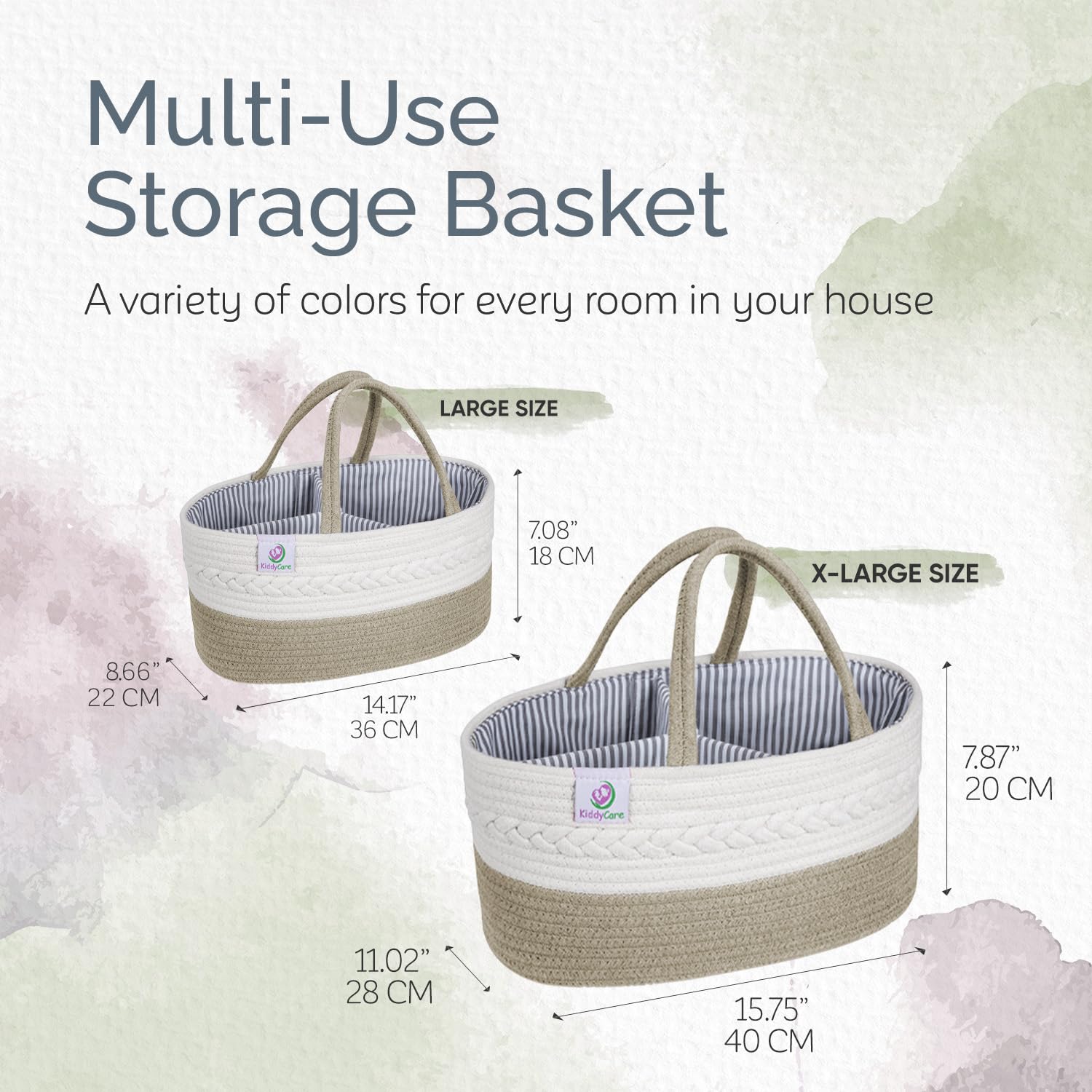 KiddyCare Woven Diaper Caddy Organizer Large Gray