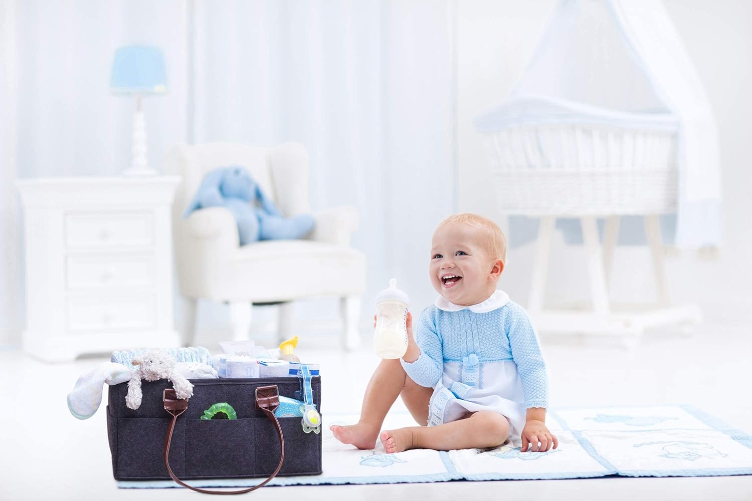 Farber Baby Diaper Caddy Organizer Light Gray