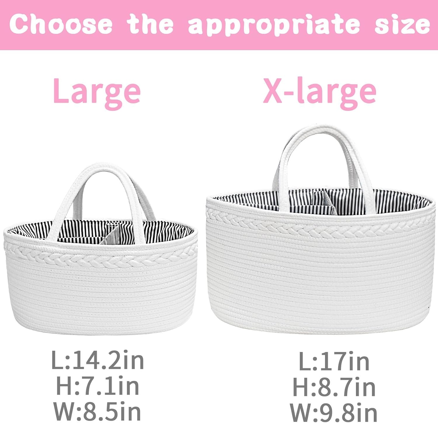 ABenkle X-Large Diaper Caddy Organizer with Removable Dividers