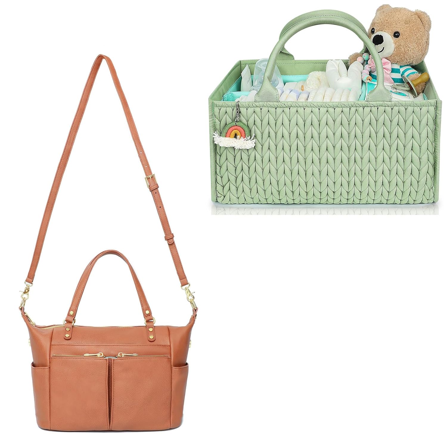 MOMINSIDE Baby Diaper Caddy Organizer Portable Space-Saving