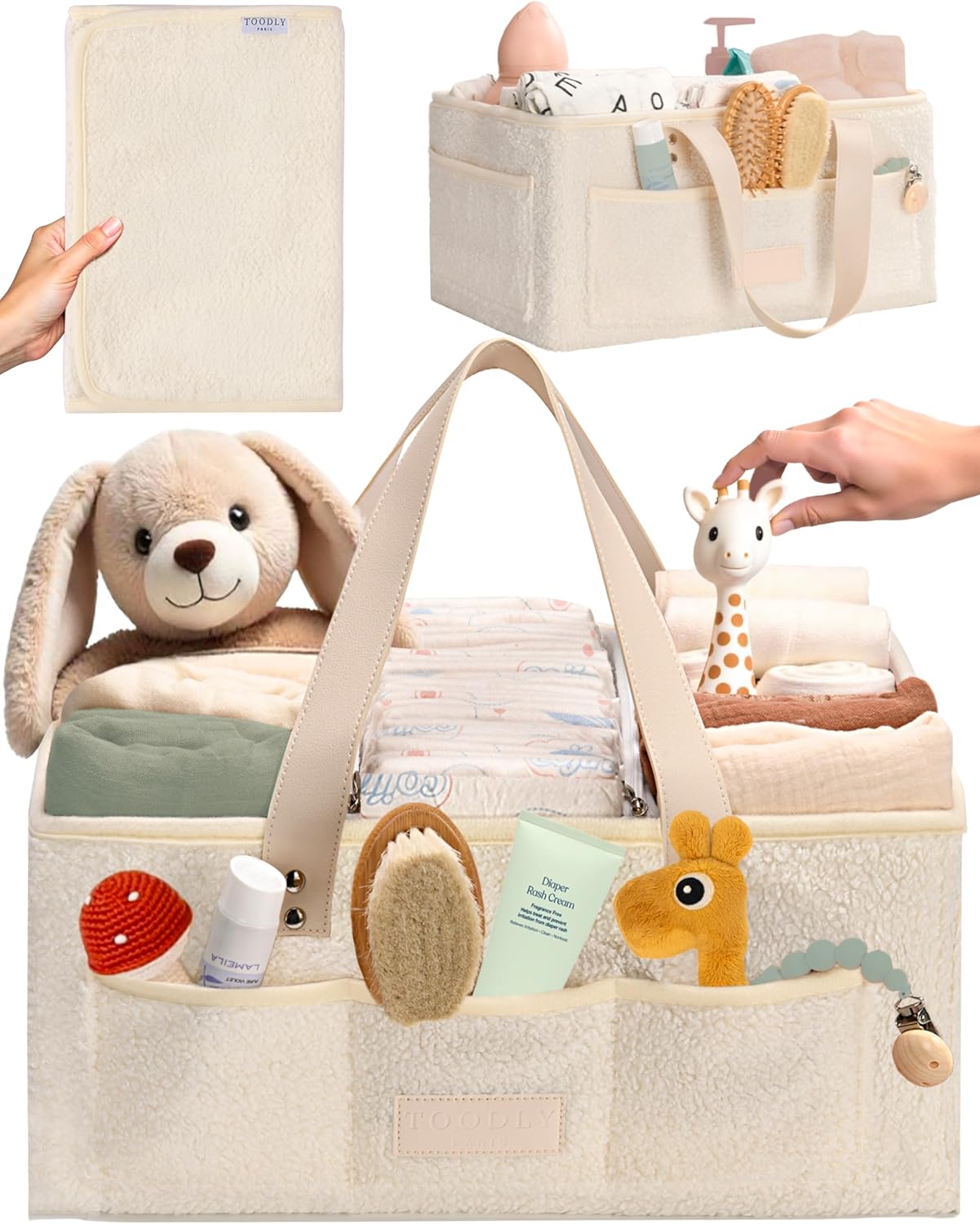 Toodly Baby Diaper Caddy with Changing Mat Organizer 1