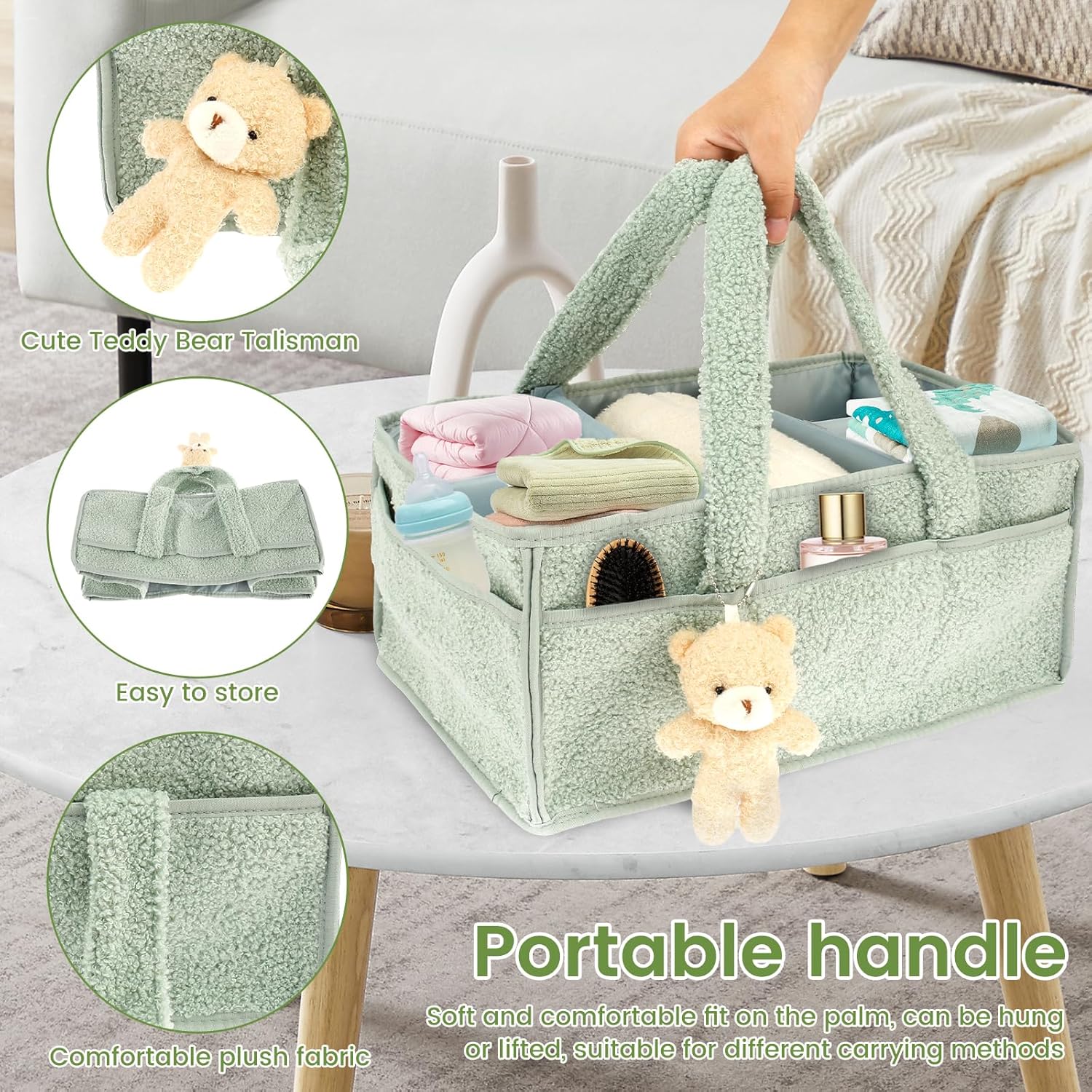 KTZCTPCA Baby Diaper Caddy Storage Basket