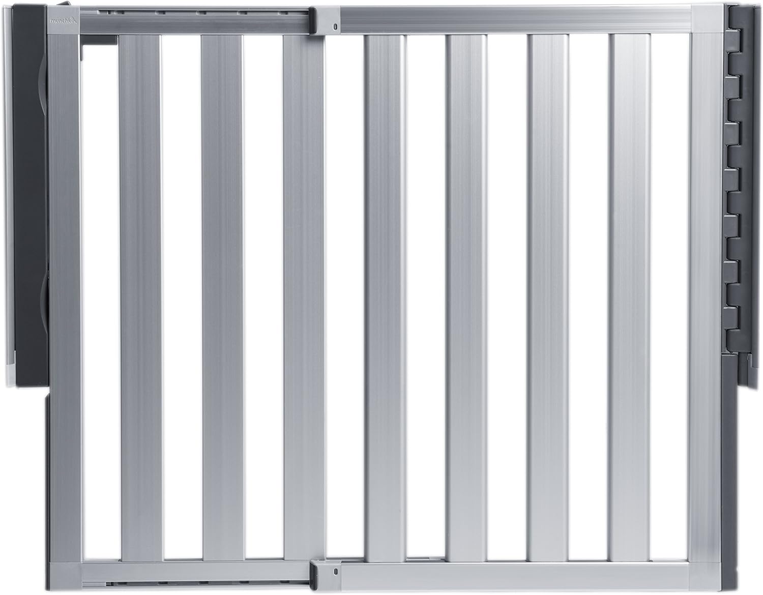 Munchkin Loft Hardware Mounted Baby Gate in Silver Aluminum