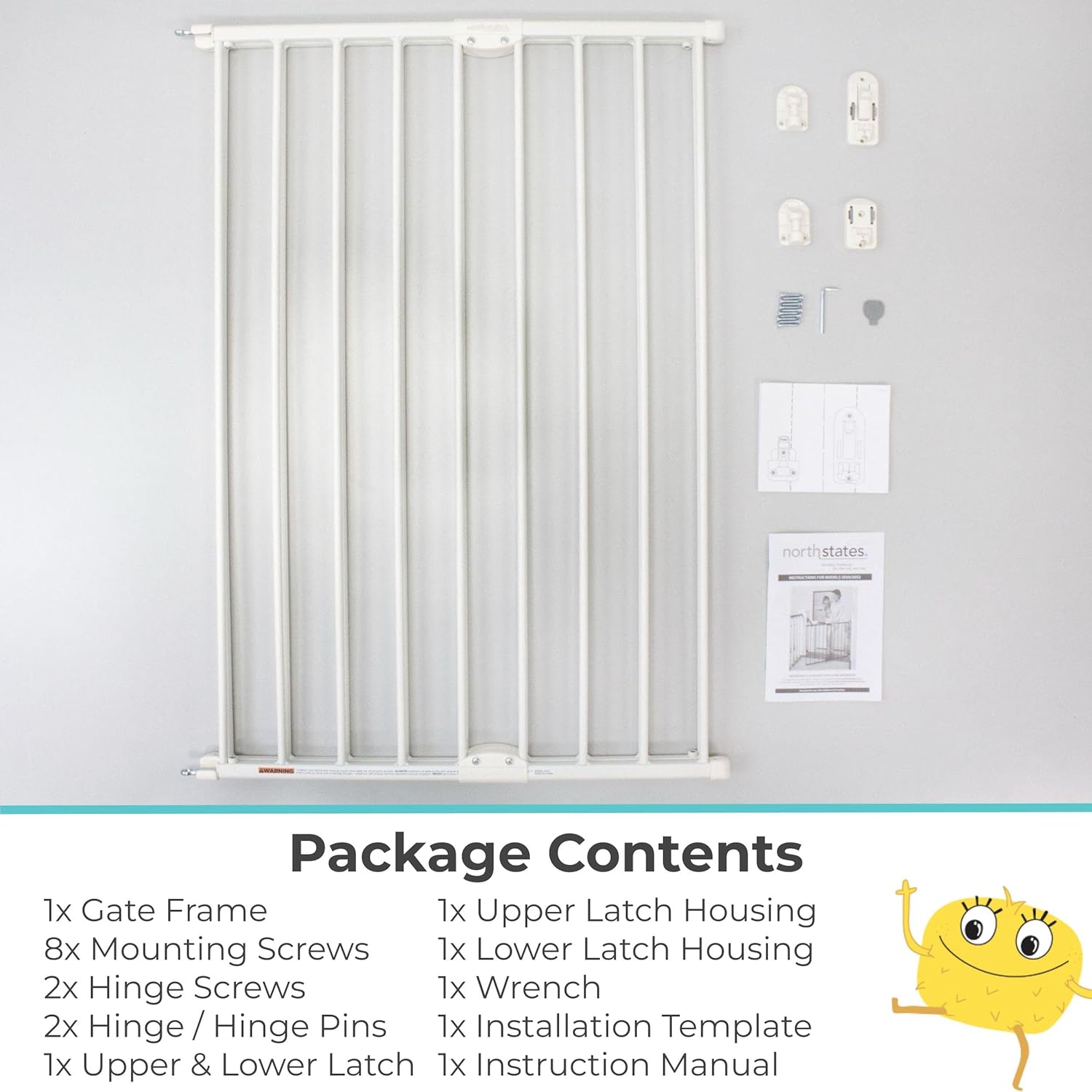 Toddleroo by North States Baby Gate 36 Tall Warm White