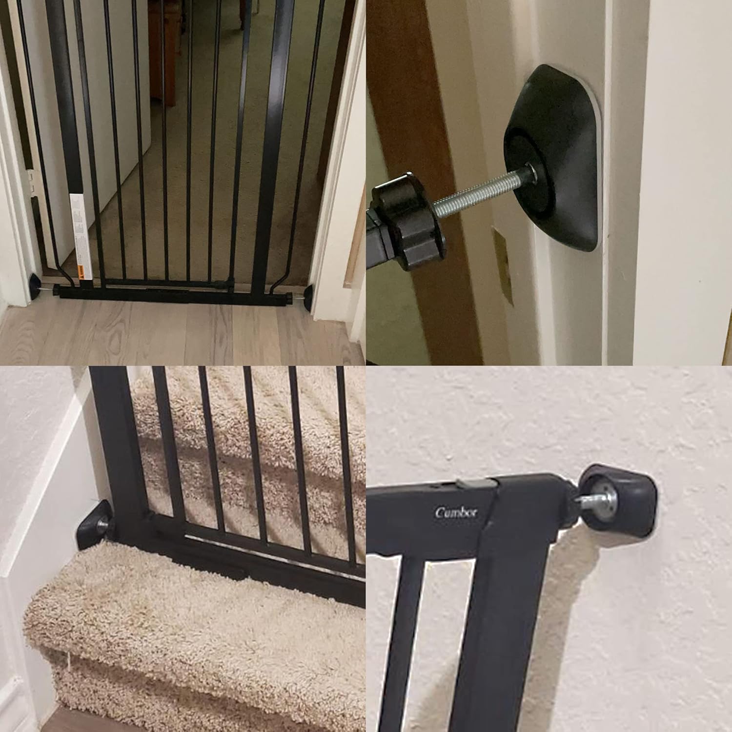 4 Pack Baby Gate Extender Rods with Wall Protector