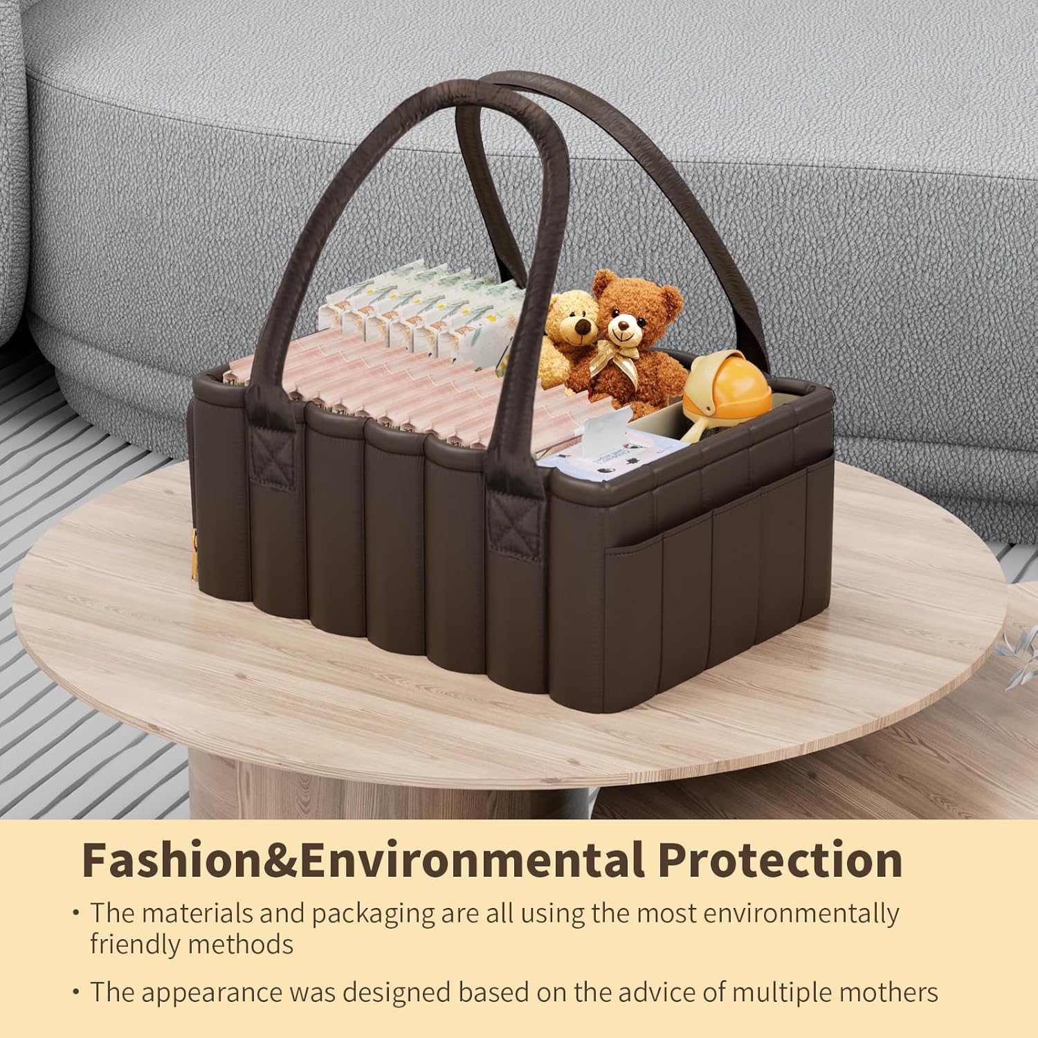 Rzoysia Baby Diaper Caddy Organizer with Handles
