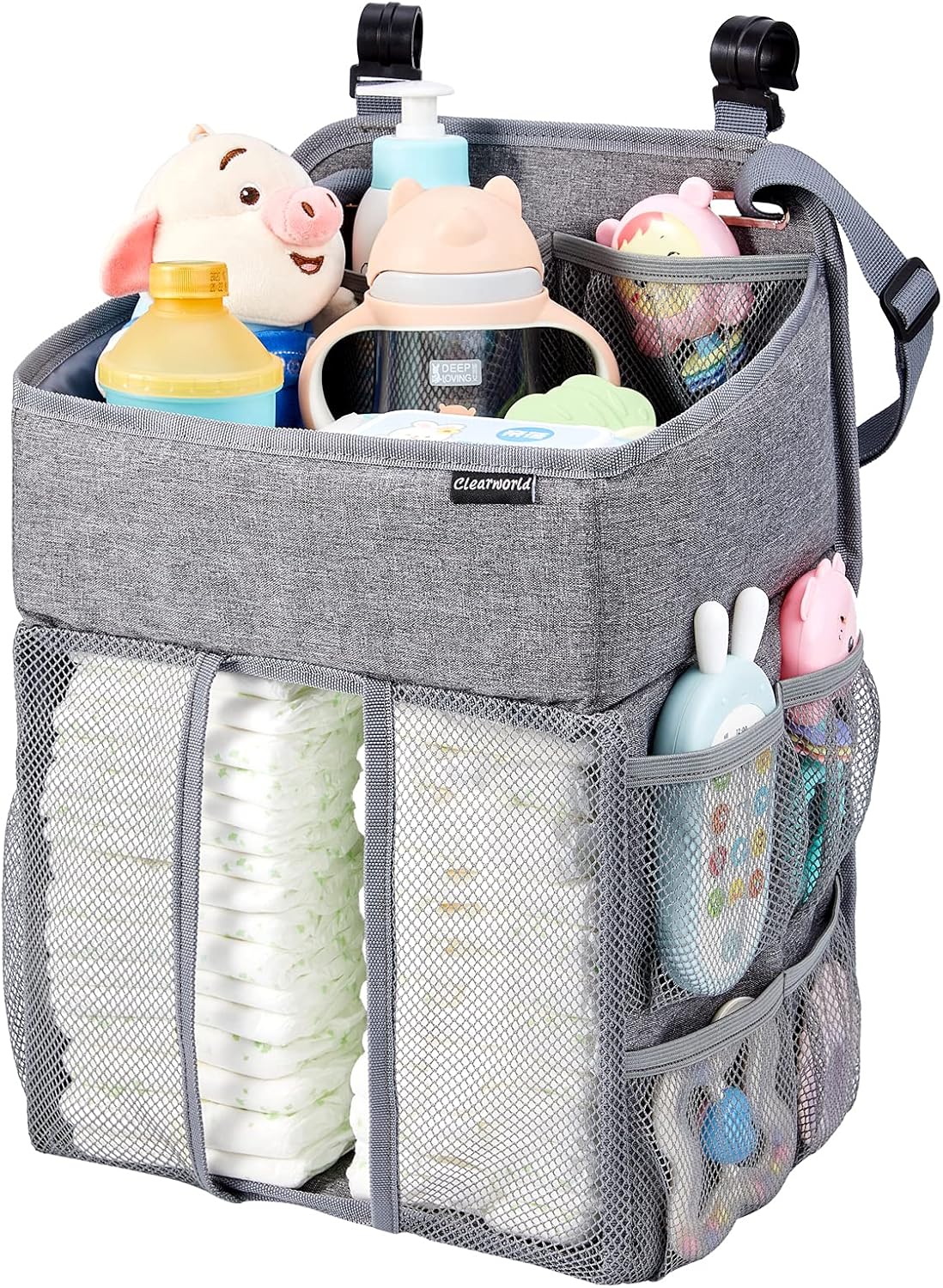 Clearworld Hanging Diaper Caddy Organizer for Changing Table and Crib