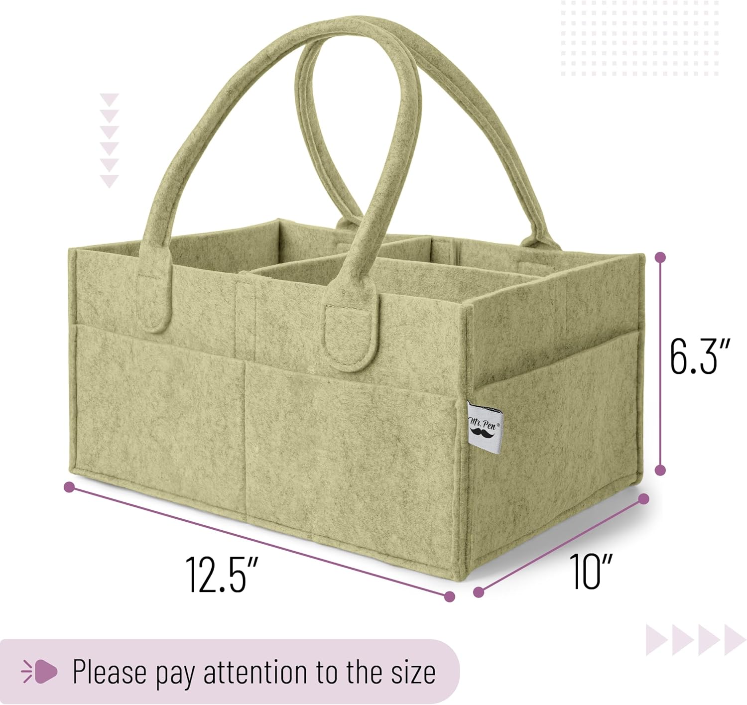 Mr Pen Baby Diaper Caddy Organizer Olive 1