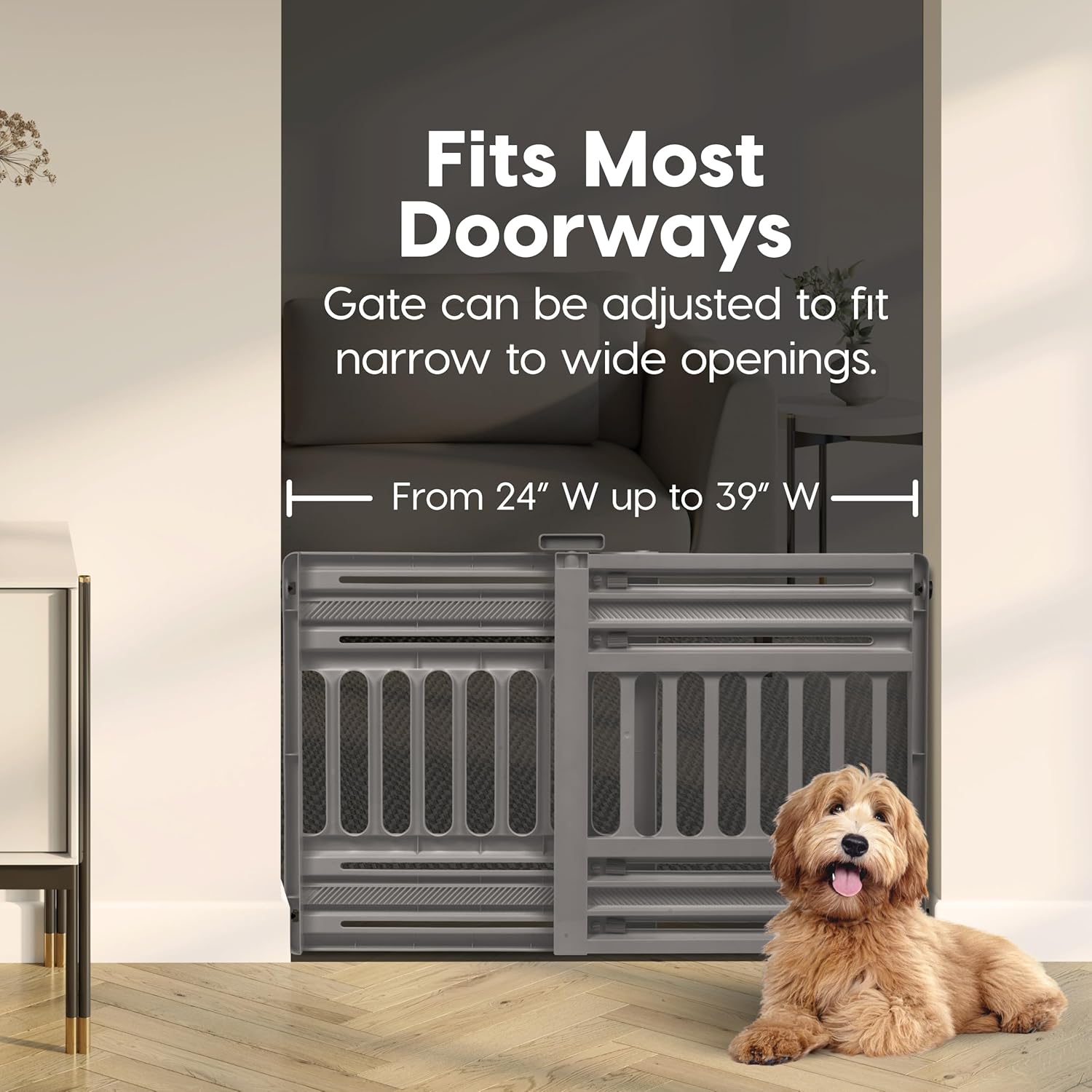 IRIS USA Dog Gate 24-39 Expandable Gray