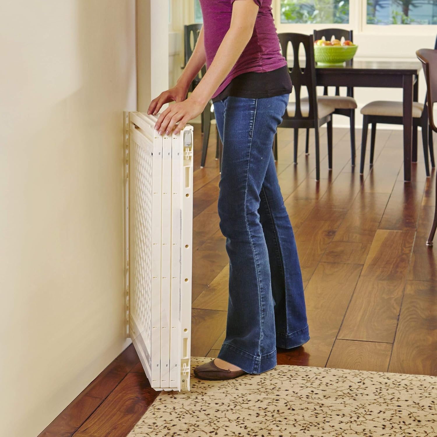 MYPET Extra Wide Door Pet Gate - 31 Tall Hardware Mount Ivory
