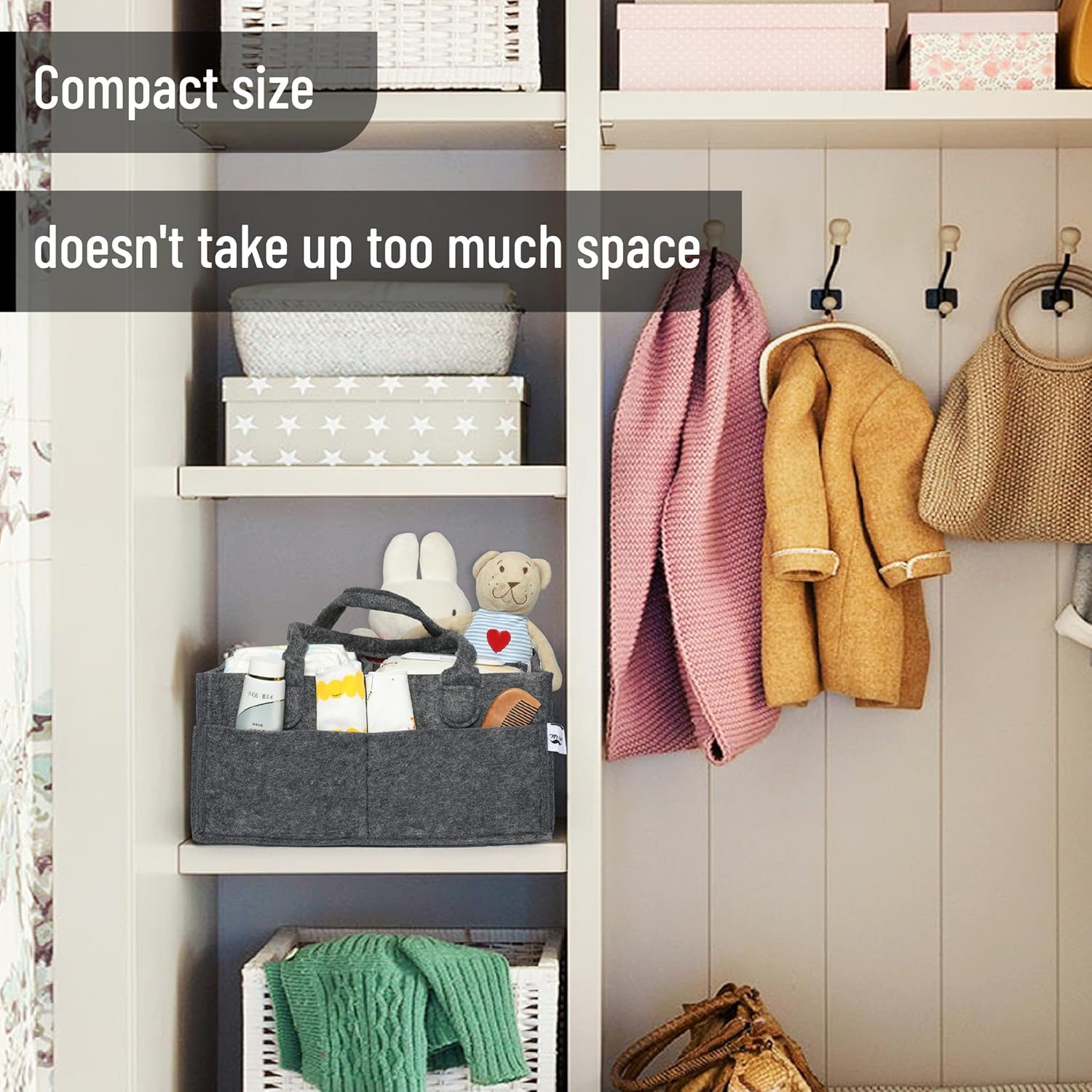 Mr Pen Baby Diaper Caddy Organizer - Charcoal Gray
