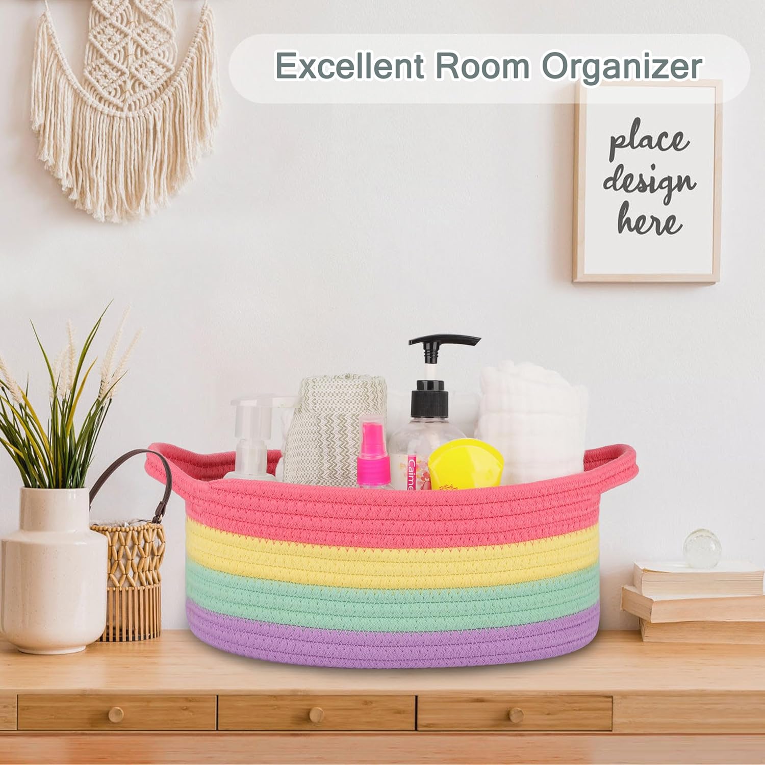 COMSE Large Diaper Caddy with Removable Dividers