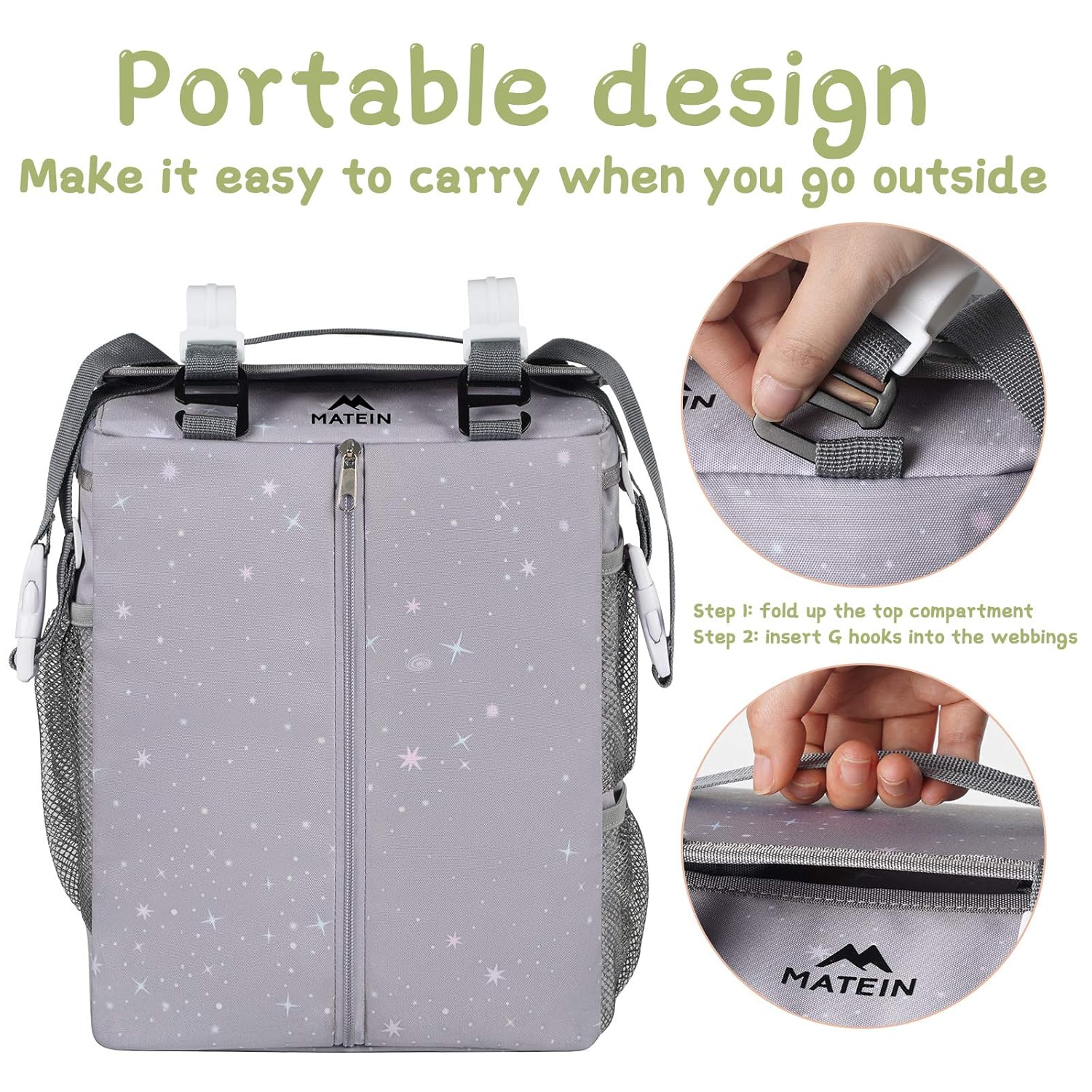 MATEIN Hanging Diaper Caddy - Durable Portable Organized