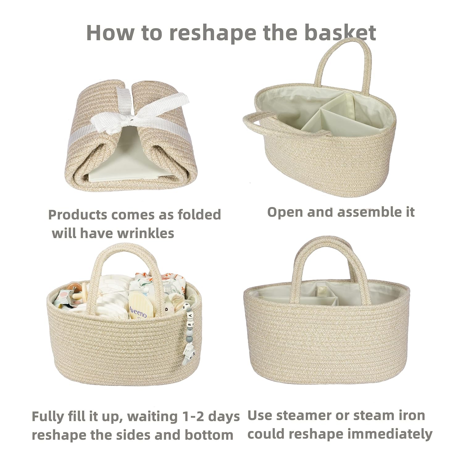 XUANGUO Baby Diaper Caddy Organizer with Handles
