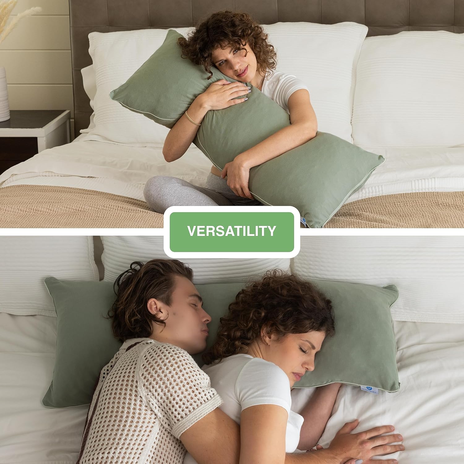 Pharmedoc Bear Hug Body Pillow with Memory Foam and Sage