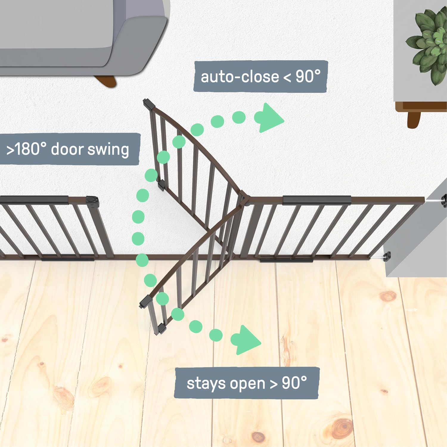Summer Infant Extra Wide Metal Safety Gate with Auto Close Door