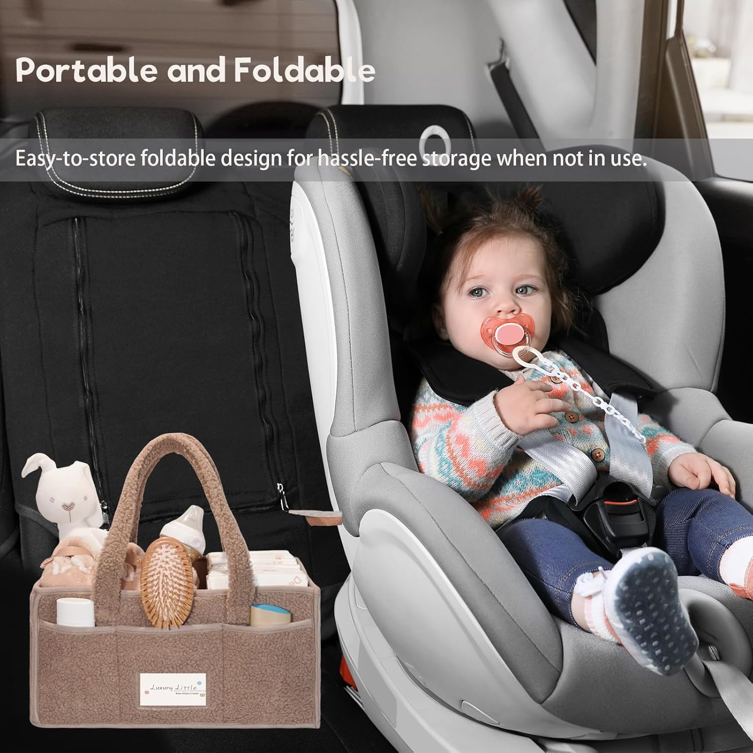 Luxury Little Diaper Caddy Organizer with Removable Dividers 1