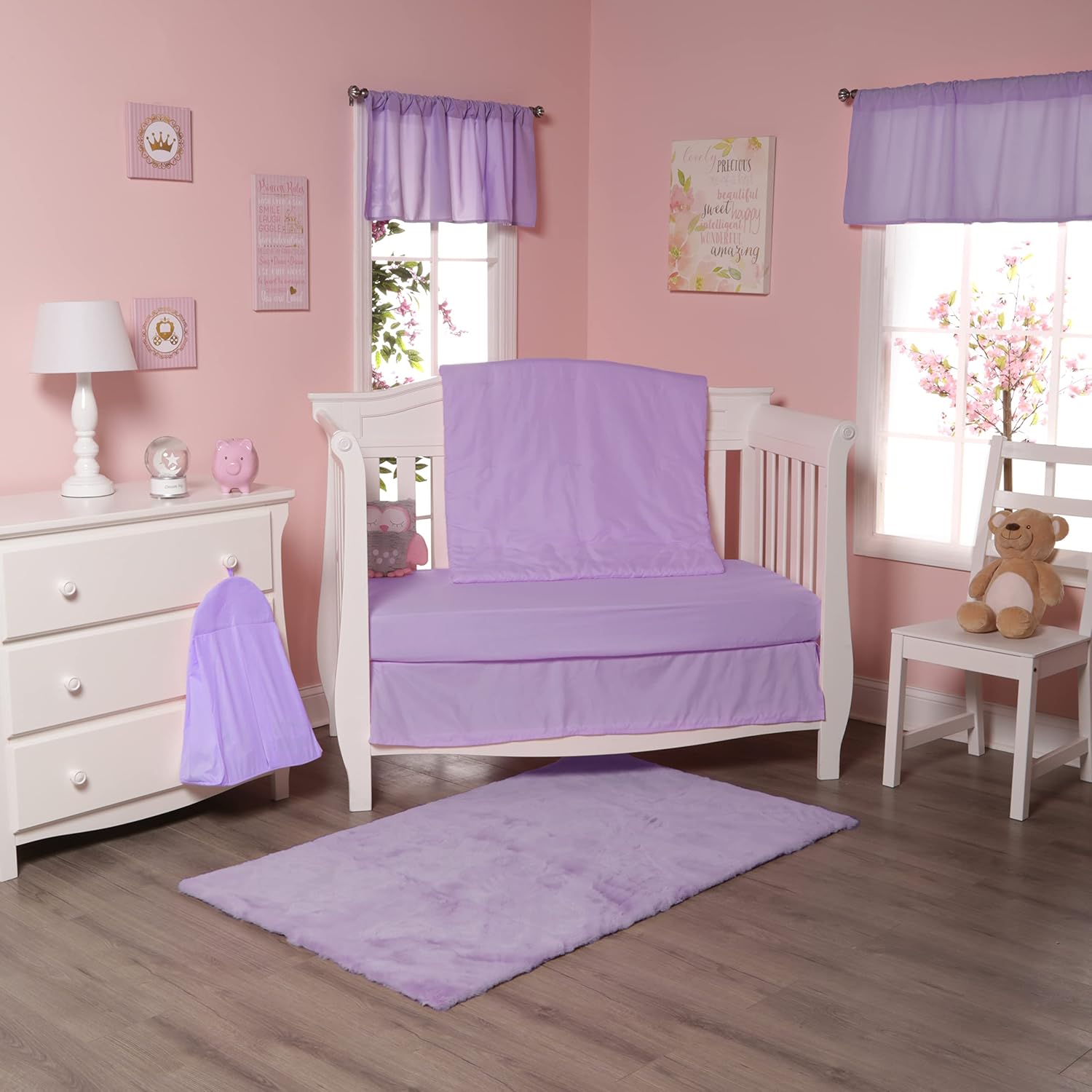 Light Purple Hanging Diaper Caddy Organizer for Baby Girls