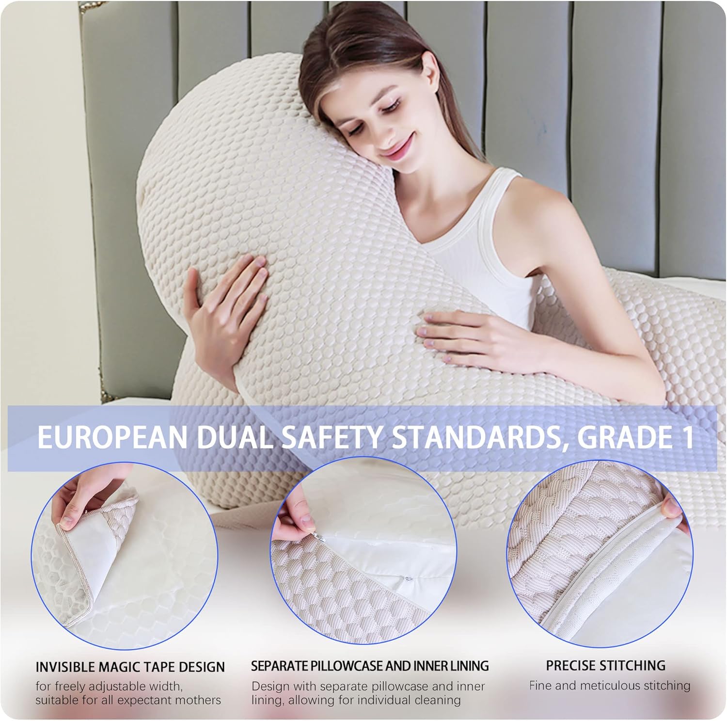 Cooling Pregnancy Pillow with Double-Sided Support