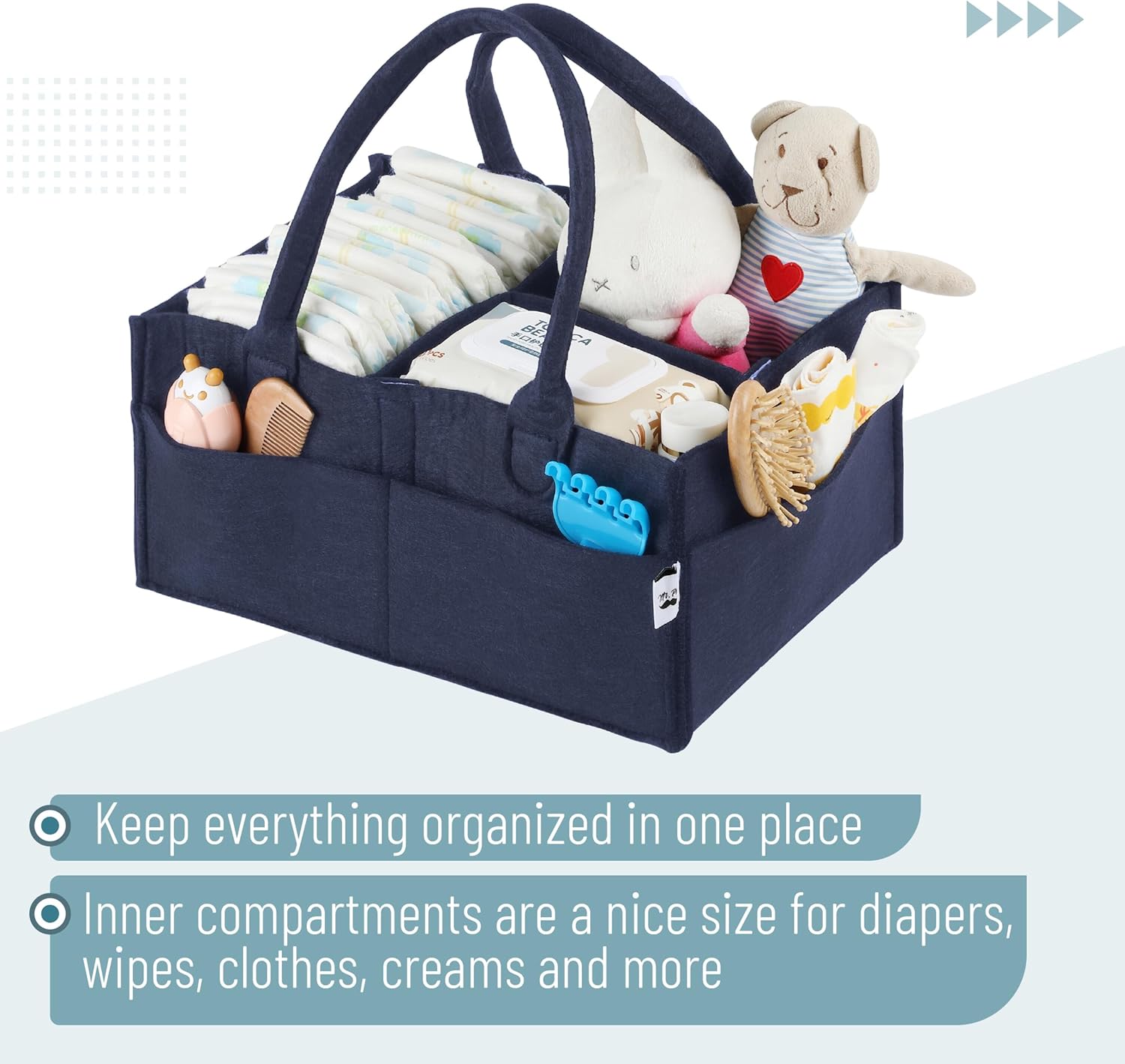 Mr Pen Baby Diaper Caddy Organizer Navy Blue