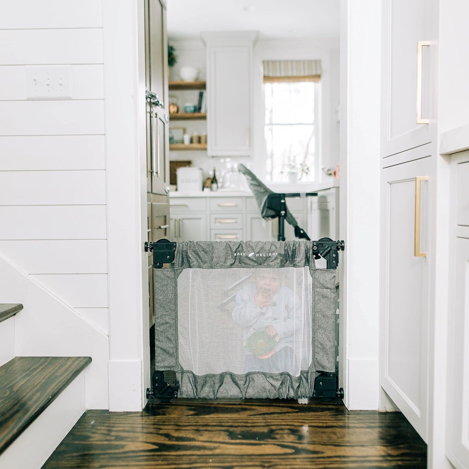 Baby Delight Portable Mesh Baby Gate - Charcoal Tweed