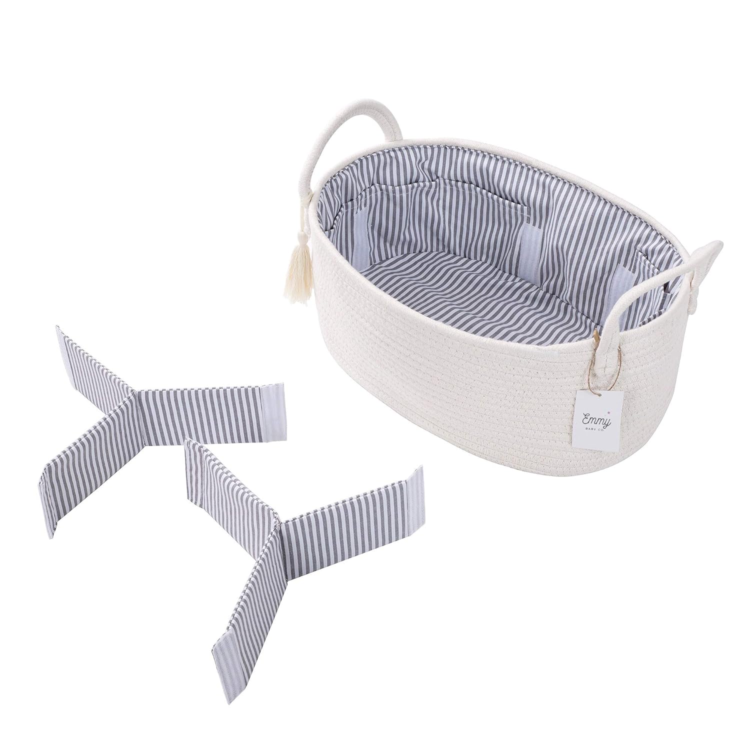 Garifon Emmy Baby Co Rope Diaper Caddy Organizer - Large Creamy White