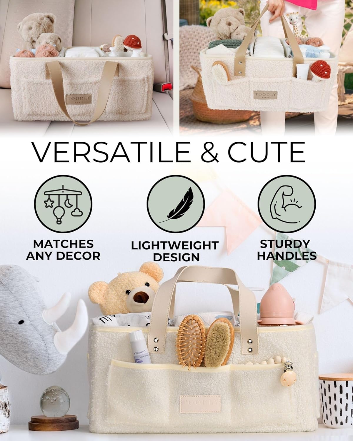 Toodly Baby Diaper Caddy with Changing Mat Organizer 1