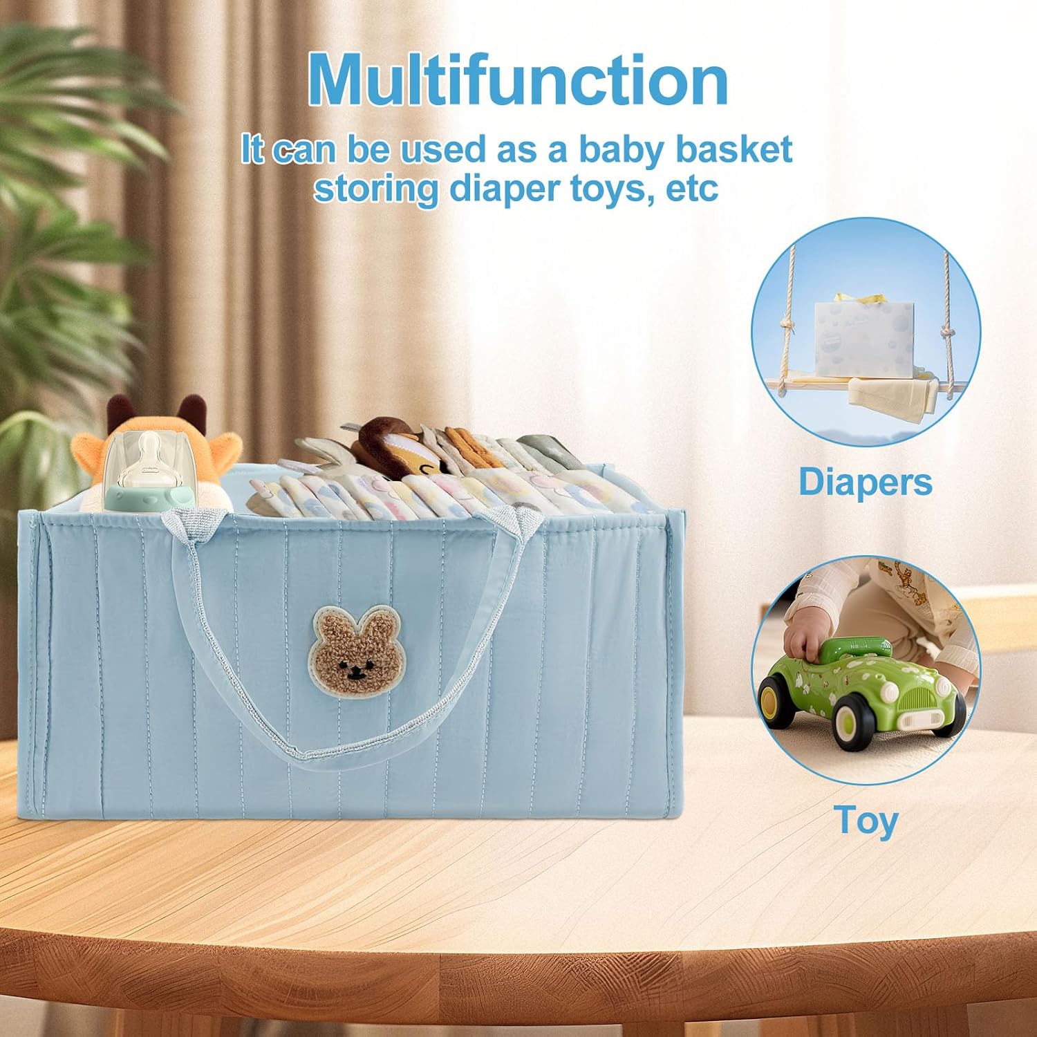 2PCS Baby Diaper Caddy Organizer with Handle