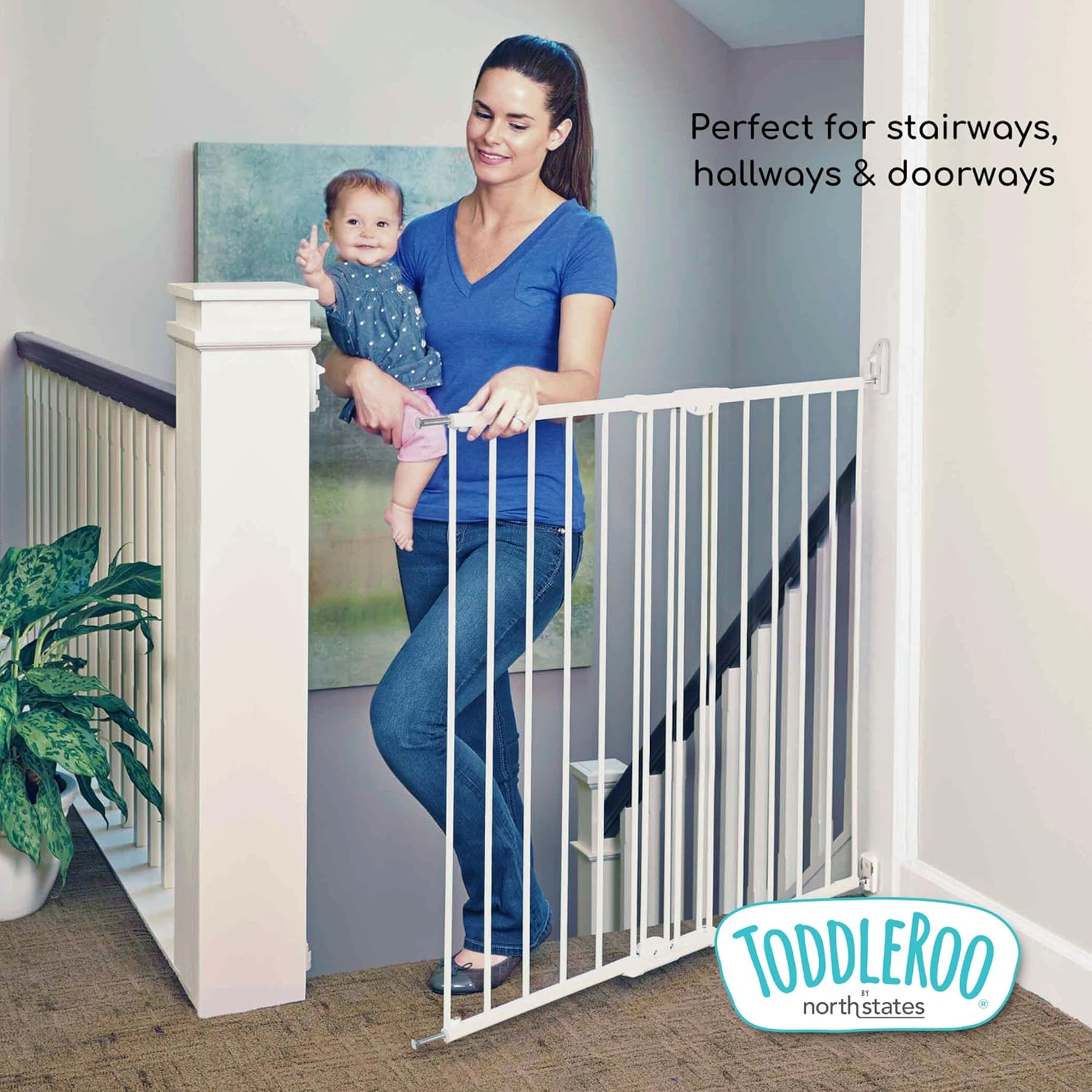 Toddleroo by North States Baby Gate 36 Tall Warm White