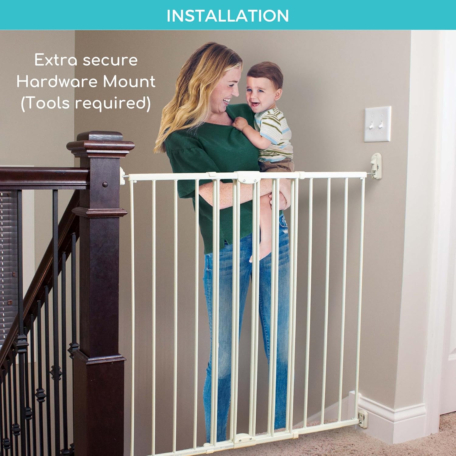 Toddleroo by North States Baby Gate 36 Tall Warm White