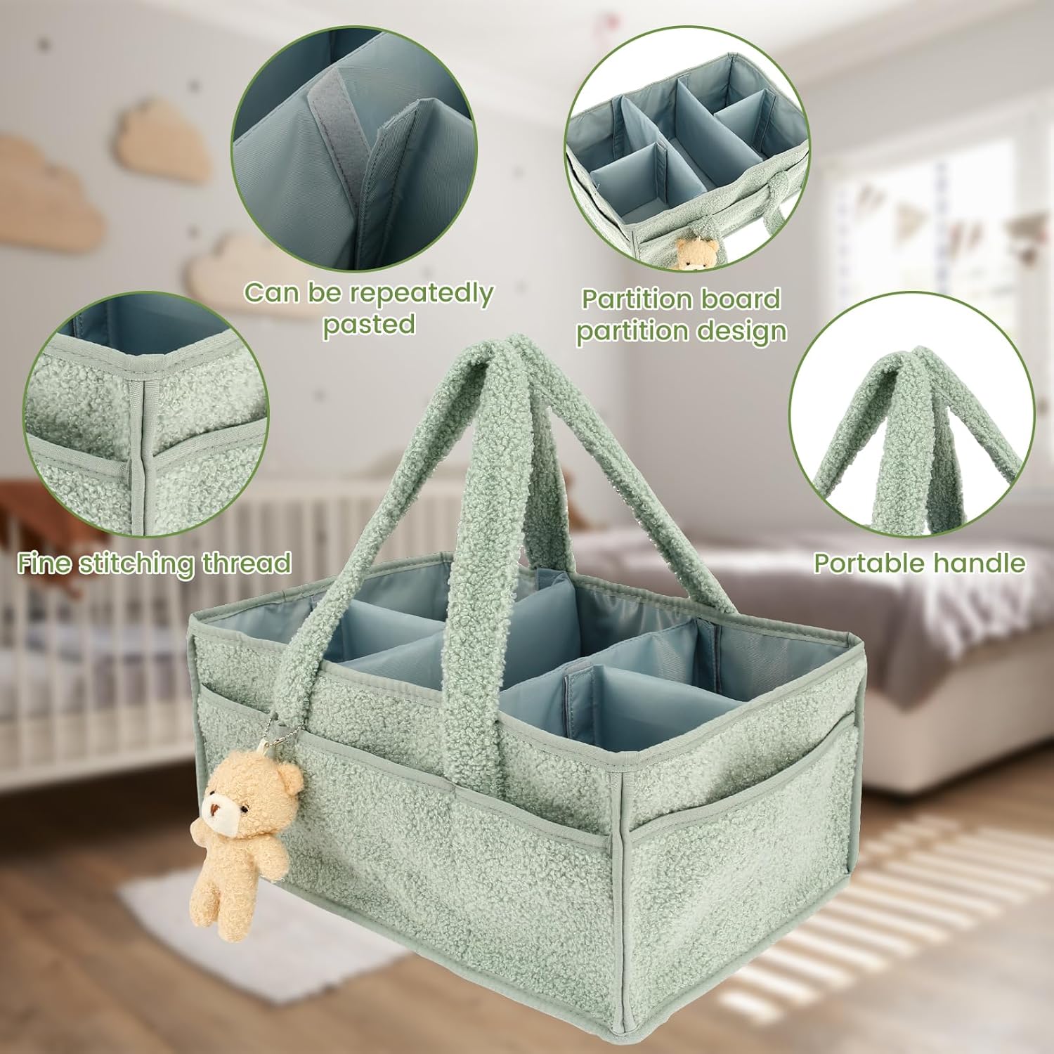KTZCTPCA Baby Diaper Caddy Storage Basket