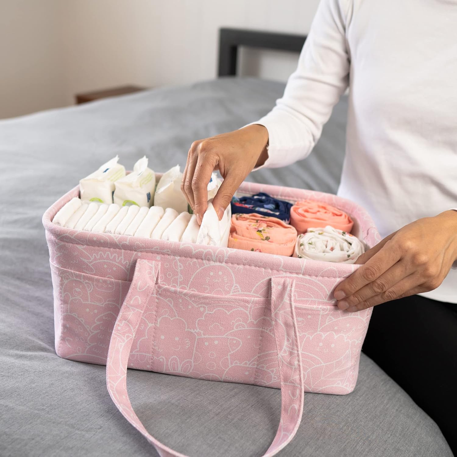 Treeologie Baby Diaper Caddy Organizer Basket - Pink