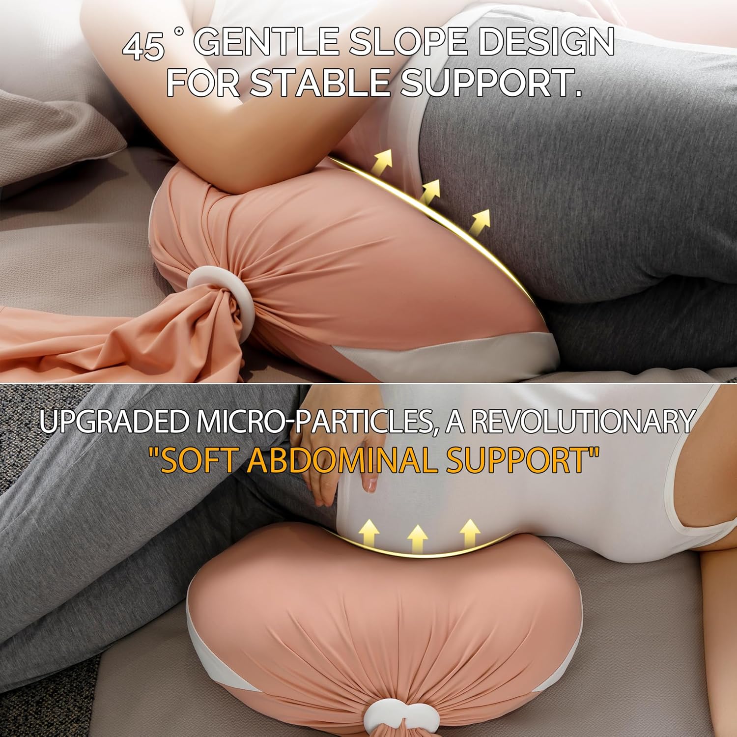 Fogkiss Pregnancy Pillow with Adjustable Buttons - Pink