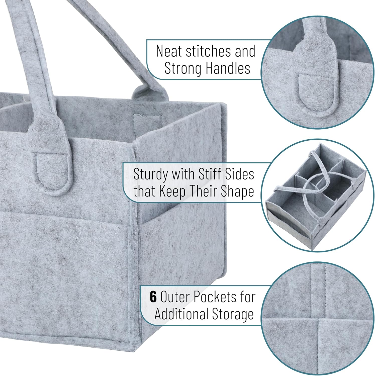 Mr Pen Baby Diaper Caddy Organizer Large Grey