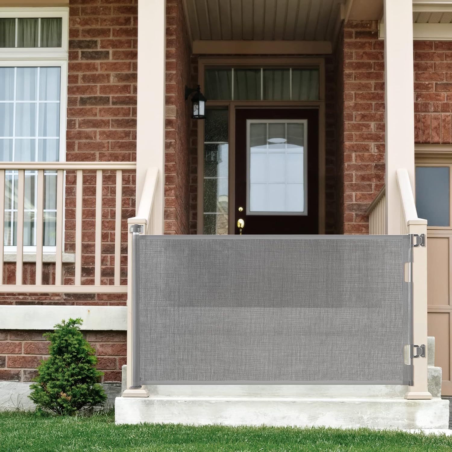Cumbor Retractable Baby Gate 33 in Tall 55 in Wide Gray