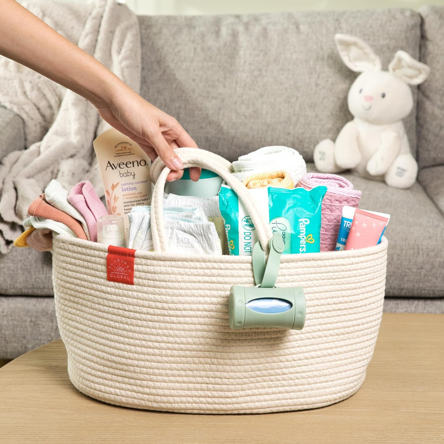 SUNBURST GLOBAL Diaper Caddy Organizer - Nursery Essential