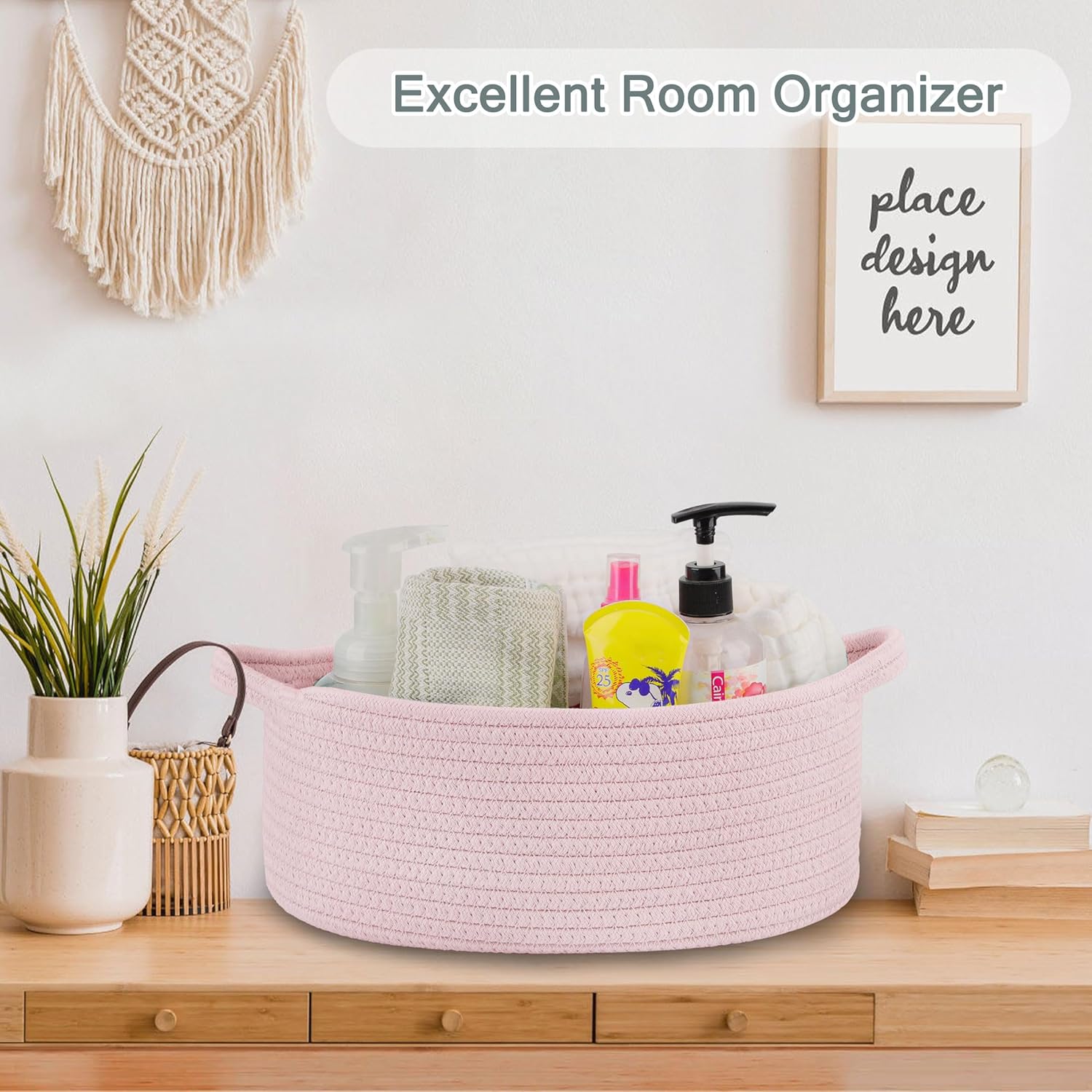 COMSE Large Diaper Caddy Organizer with T Divider