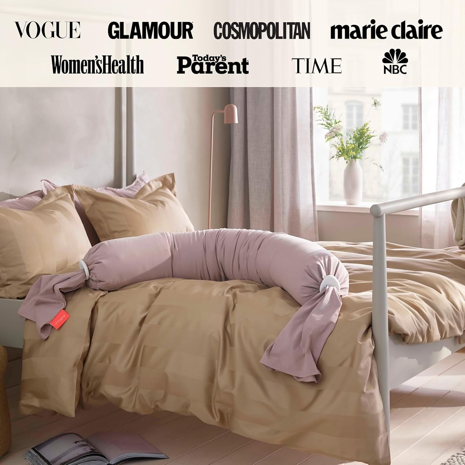 bbhugme Adjustable Pregnancy Pillow - Dusty Pink