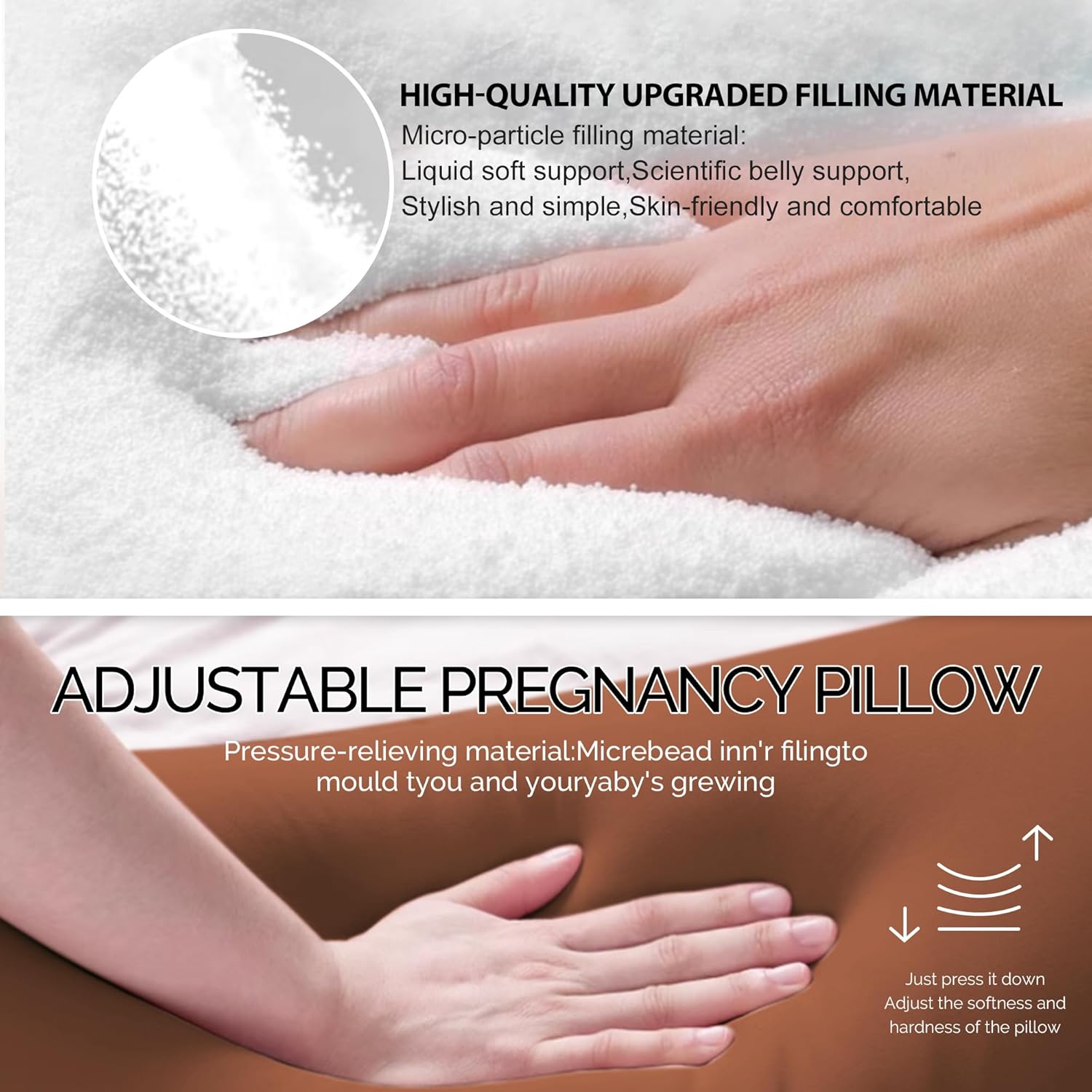 Fogkiss Pregnancy Pillow Adjustable Support for Comfort