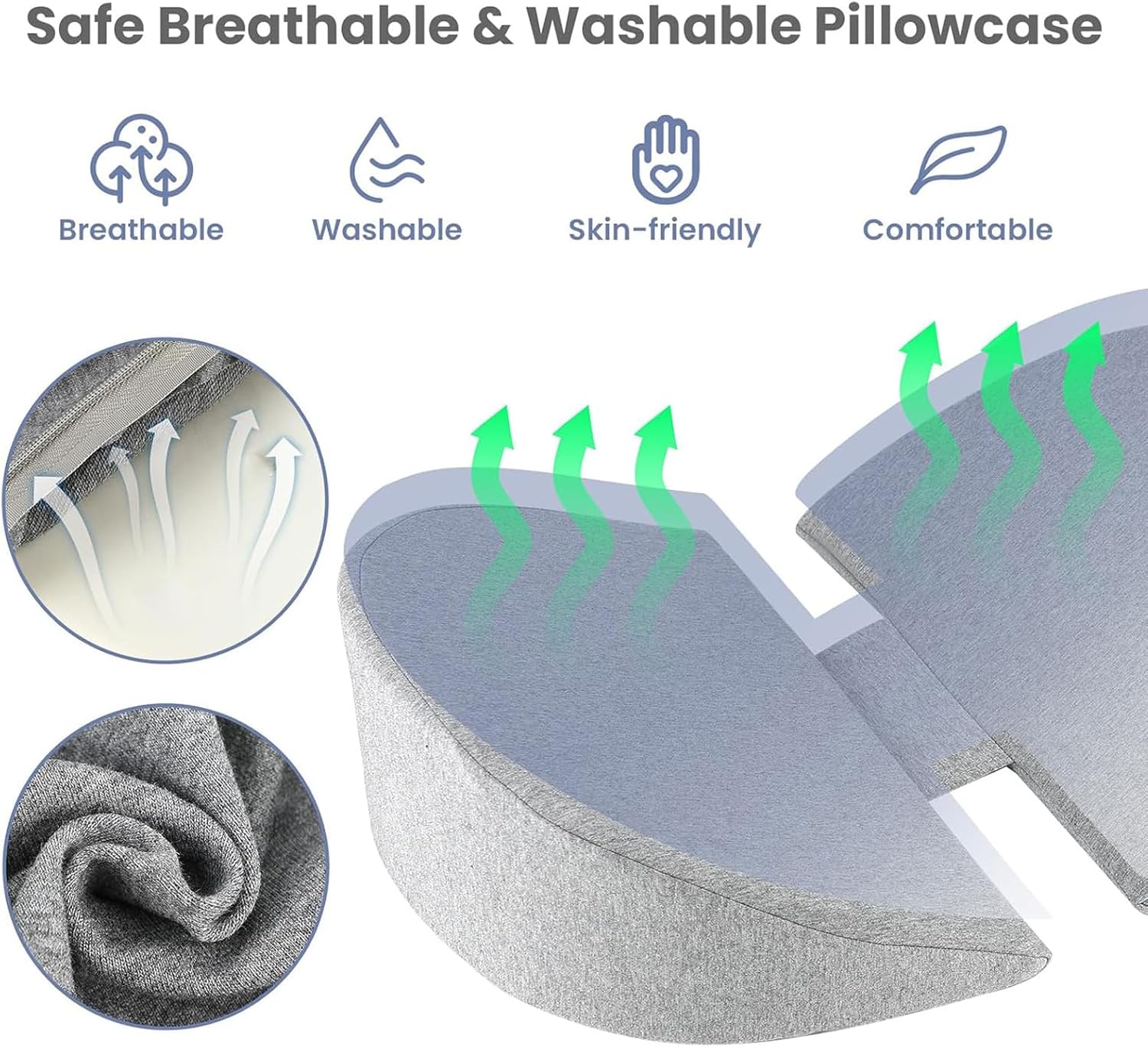 WEIKA Pregnancy Pillow with Cooling Cover Memory Foam Support