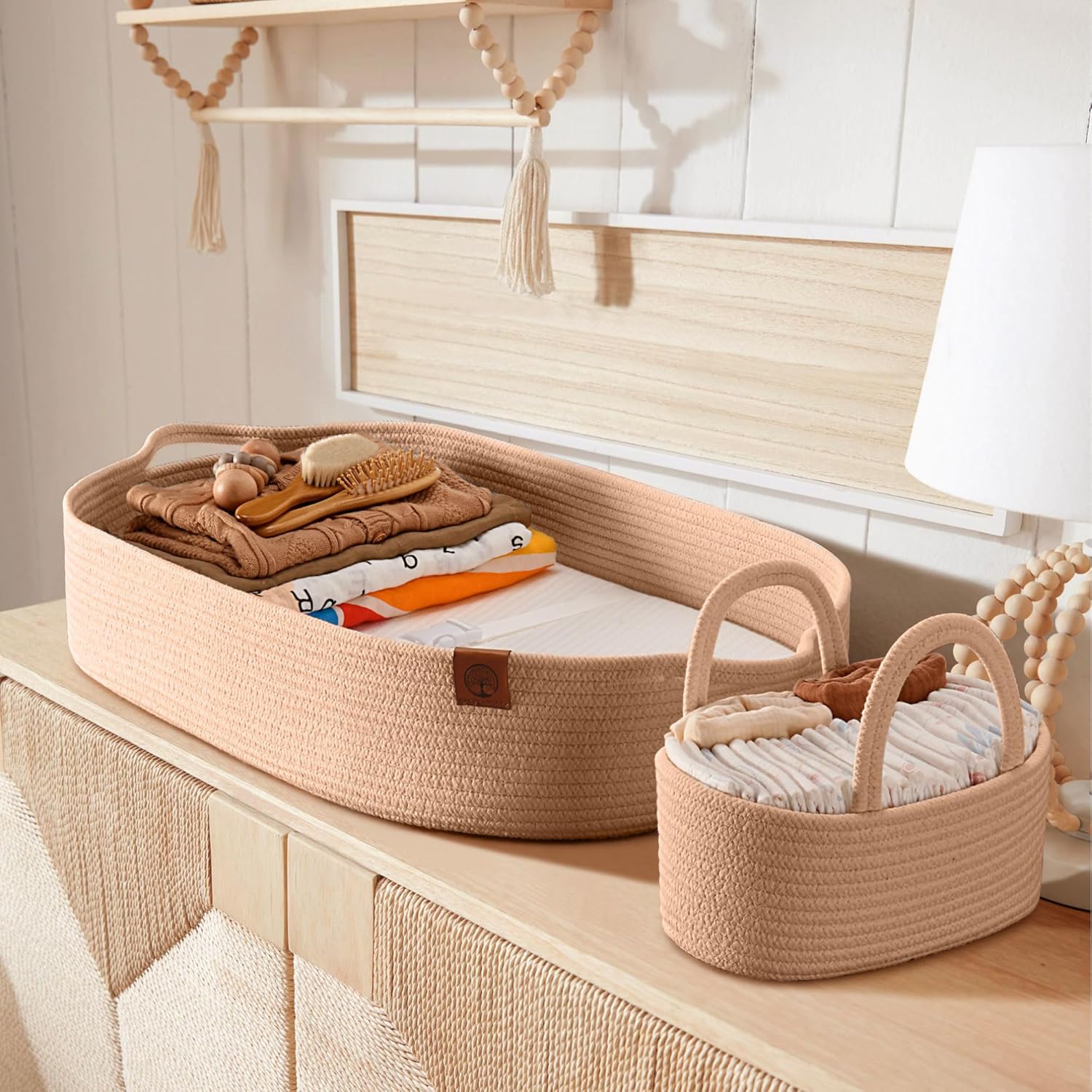 JJOO Baby Changing Basket with Diaper Caddy