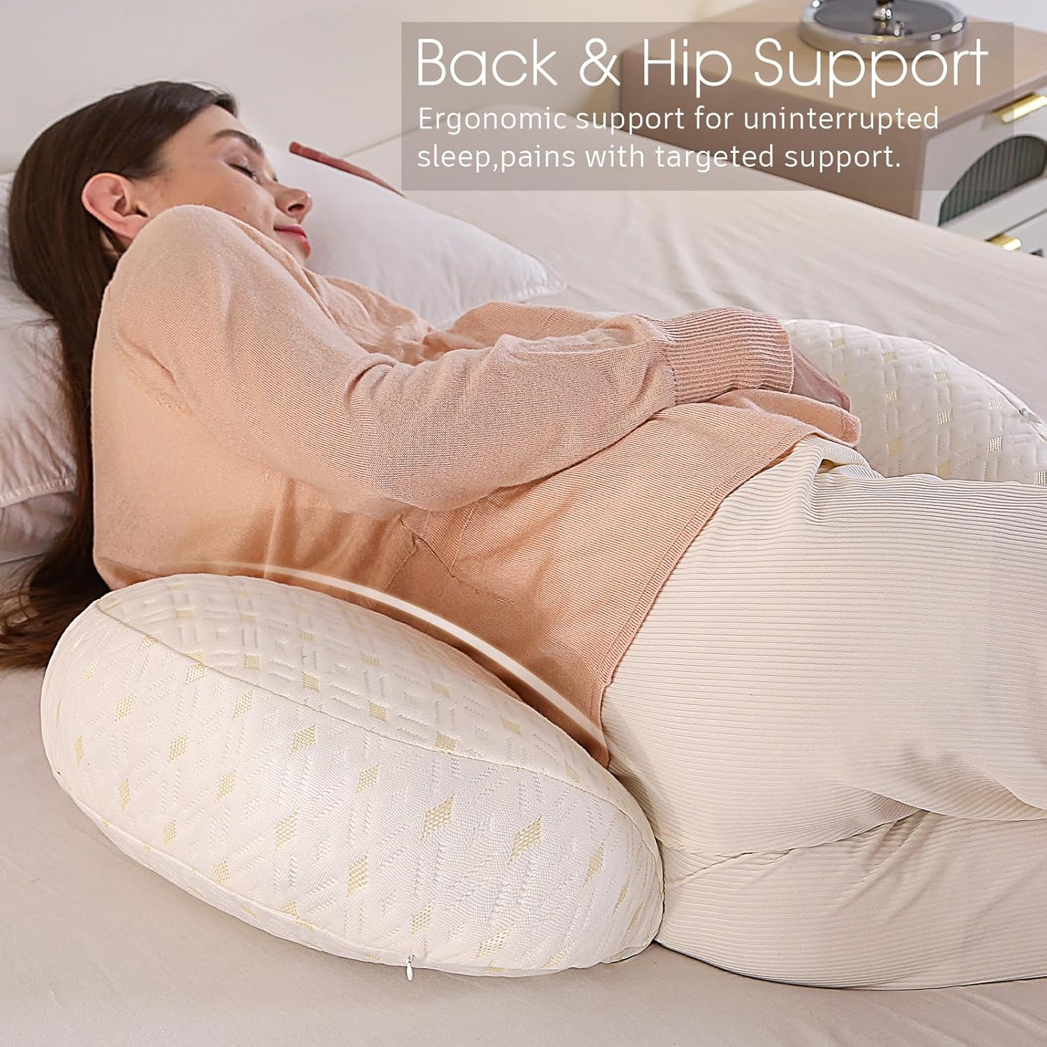BATTOP Pregnancy Wedge Pillow with Cooling Cover