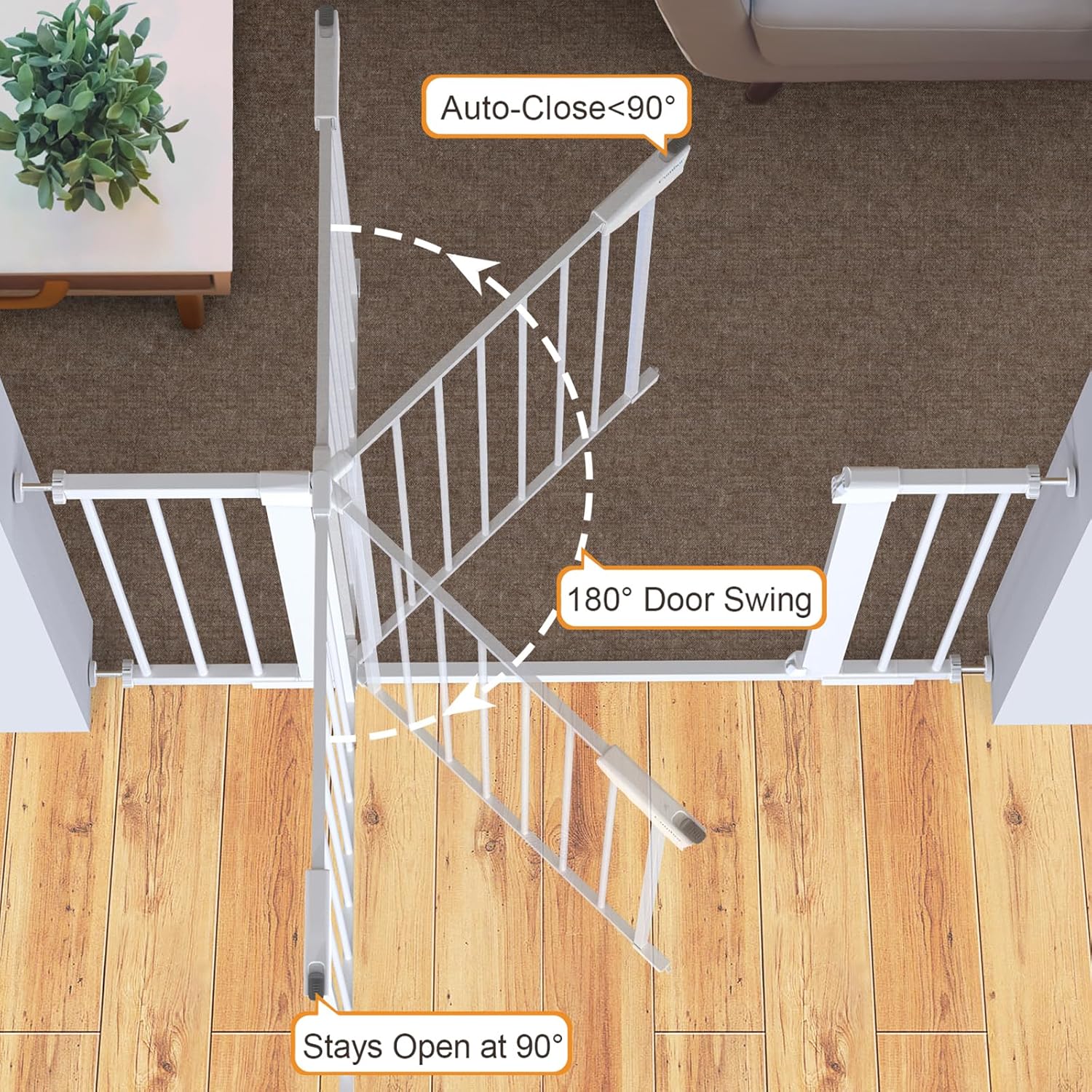 Cumbor 36 Extra Tall Baby Gate for Dogs and Kids
