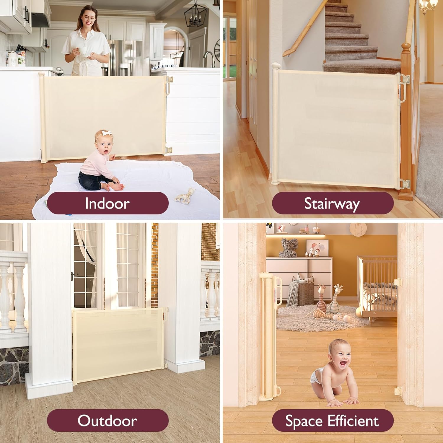 Retractable Baby Gate with Double Locking Mechanism 1