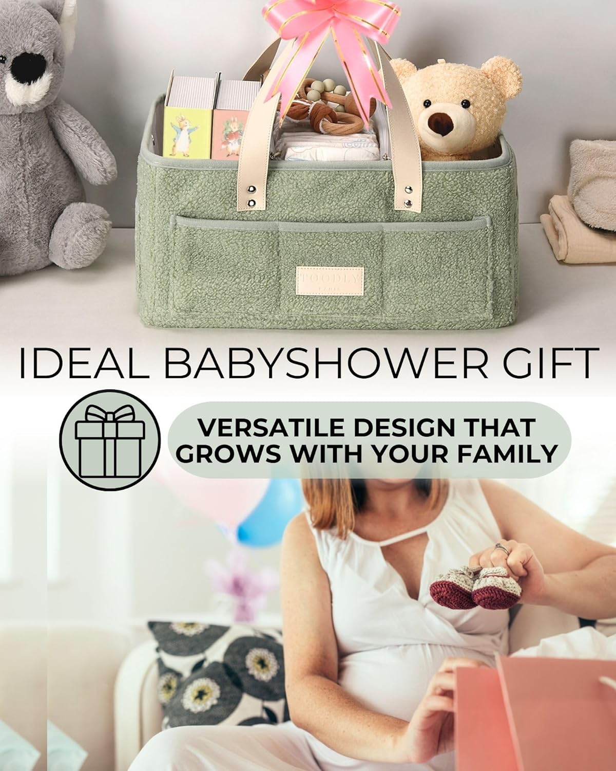 Toodly Baby Diaper Caddy Organizer with Changing Mat 1