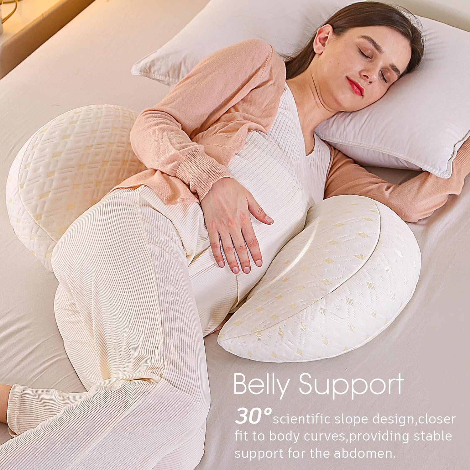 BATTOP Pregnancy Wedge Pillow with Cooling Cover