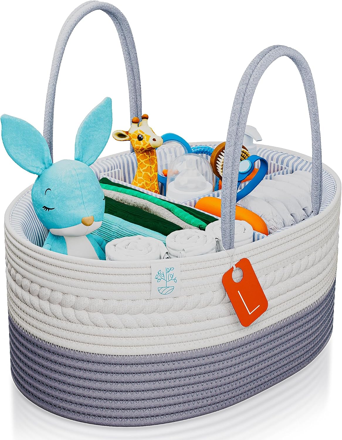 PILPOC Grey Diaper Caddy Organizer for Baby Boy or Girl