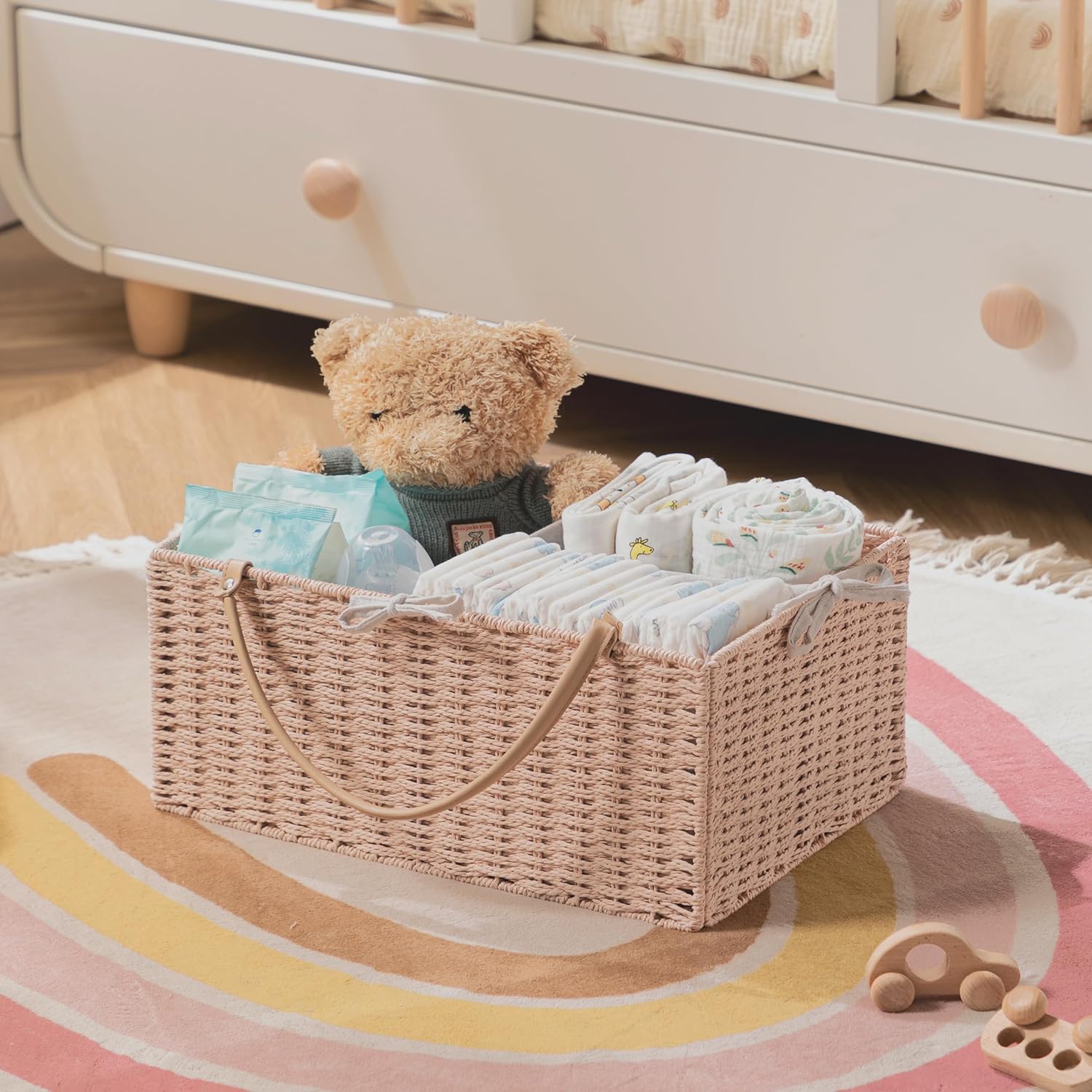 HBlife Baby Diaper Caddy Organizer with Removable Divider