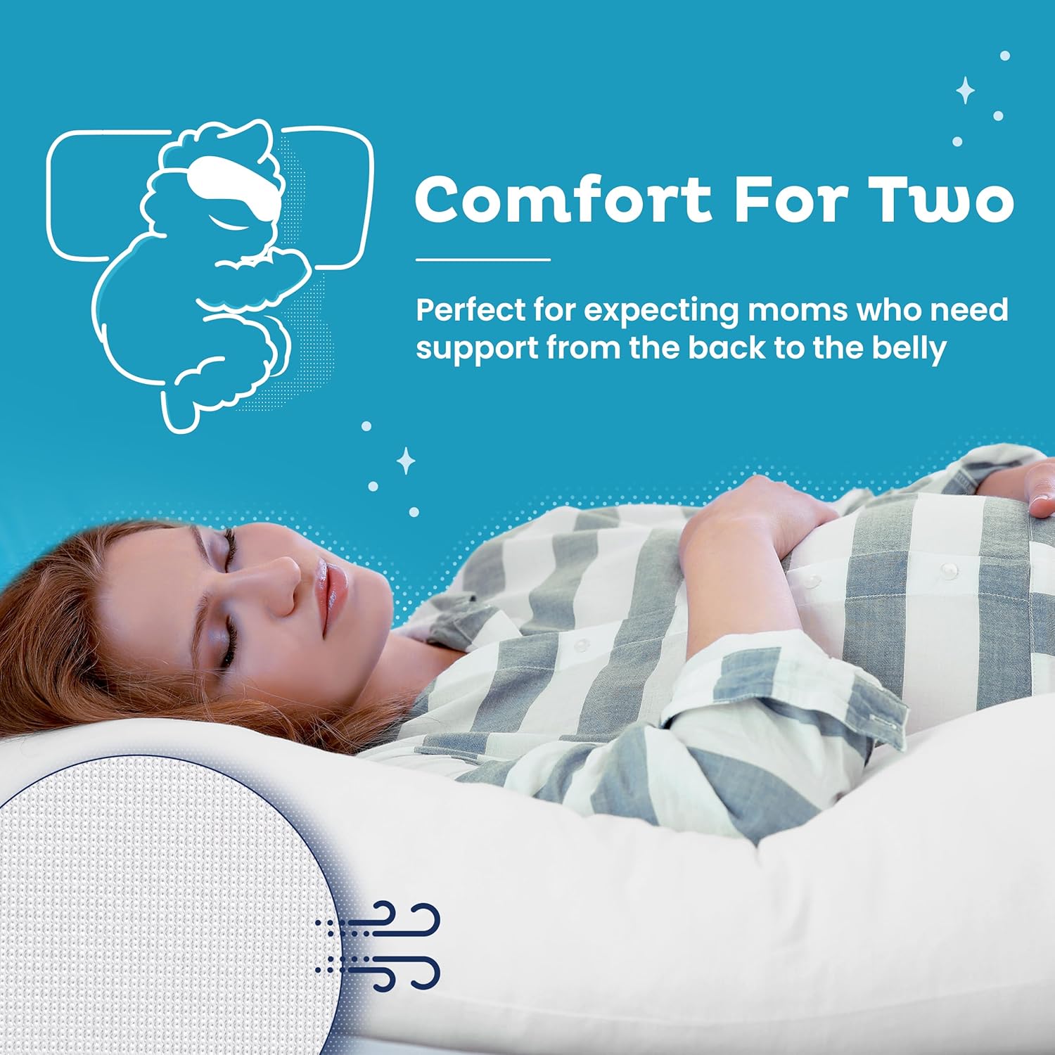 Snuggle-Pedic Body Pillow for Adults - Cozy Supportive Pregnancy Pillow